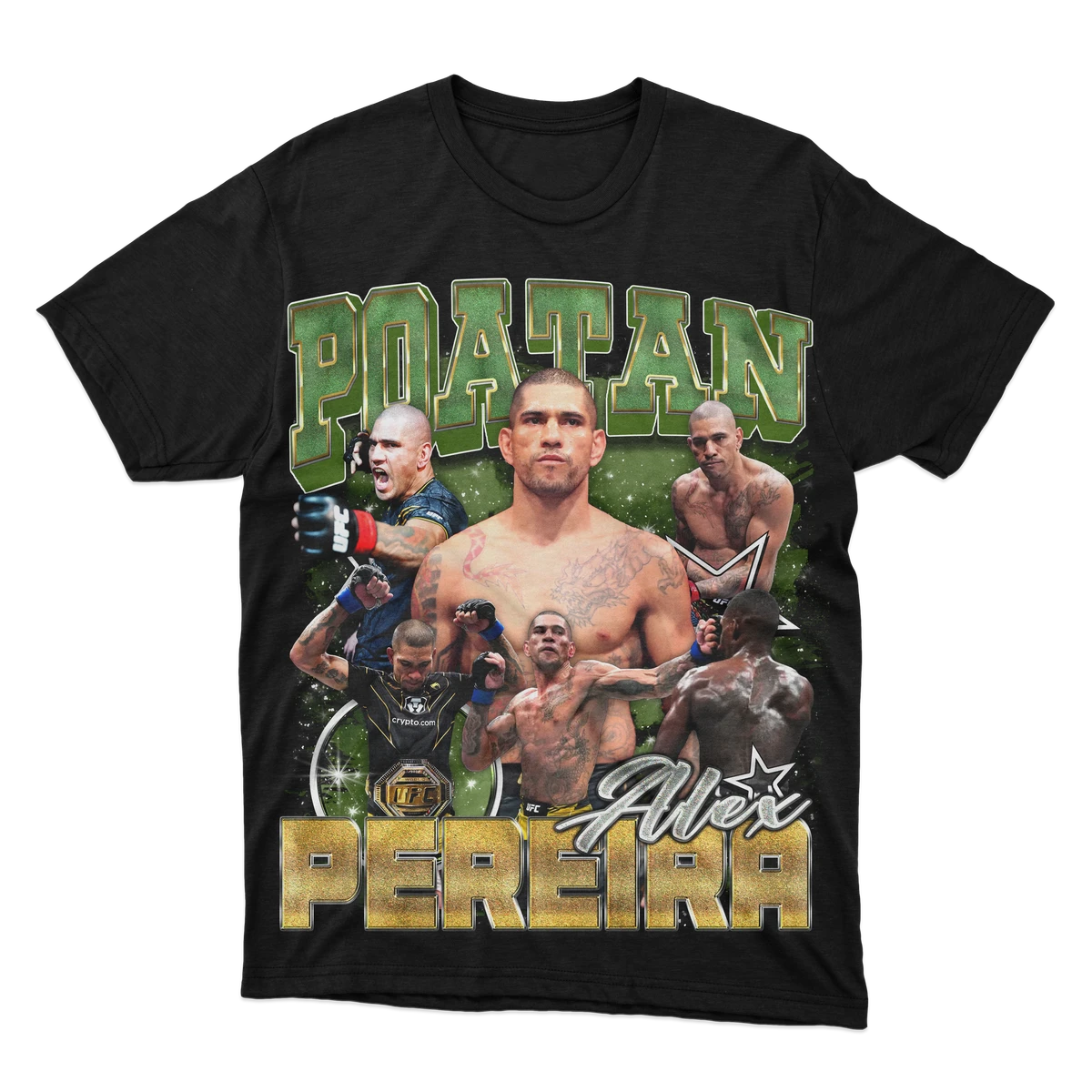 Alex Pereira Graphic Tee, original black shirt design mockup